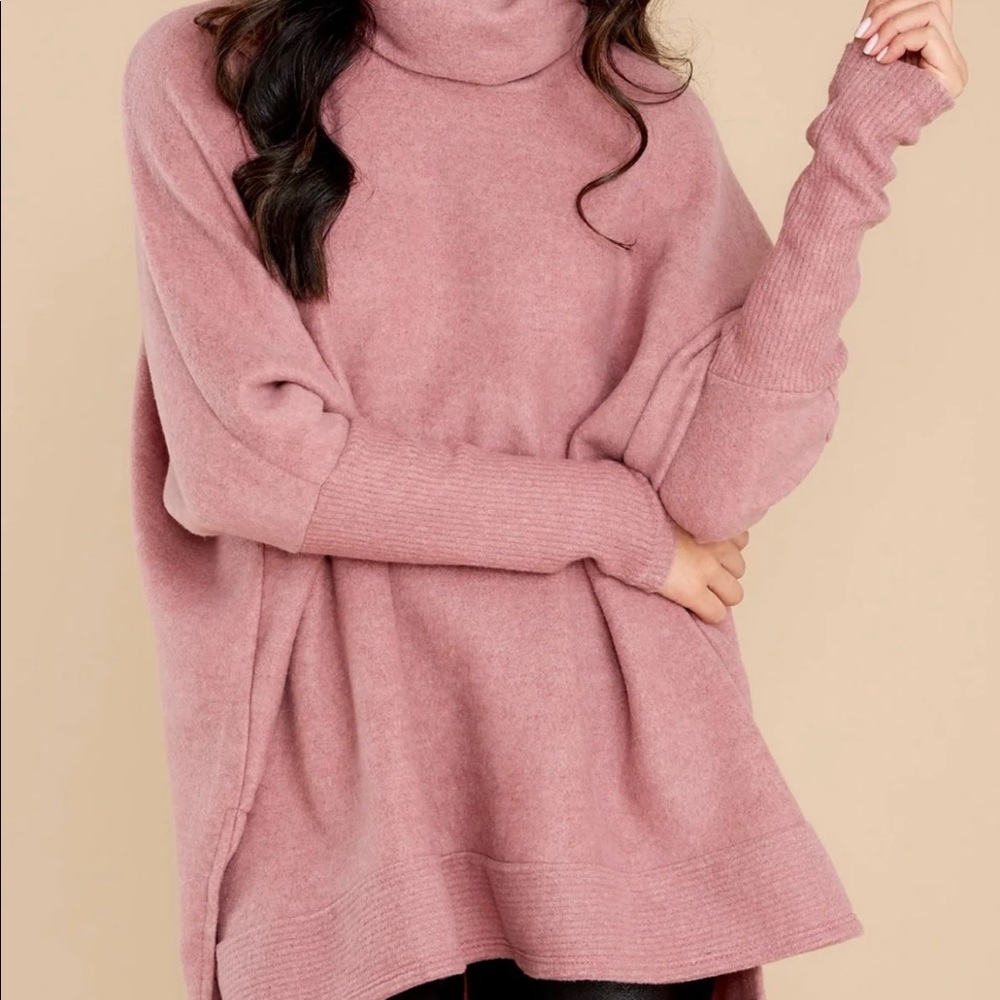 Dusty Mauve Cowl Neck Sweater